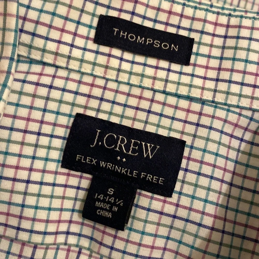 J. Crew THOMSON Blue and White Checkered Button Down Shirt. Size S